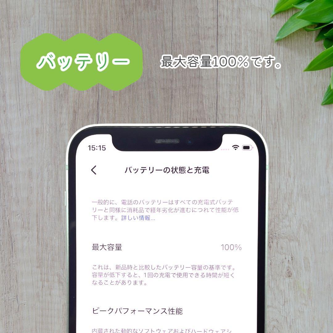 【美品】iPhone12 mini 本体 128GB SIMフリー グリーン