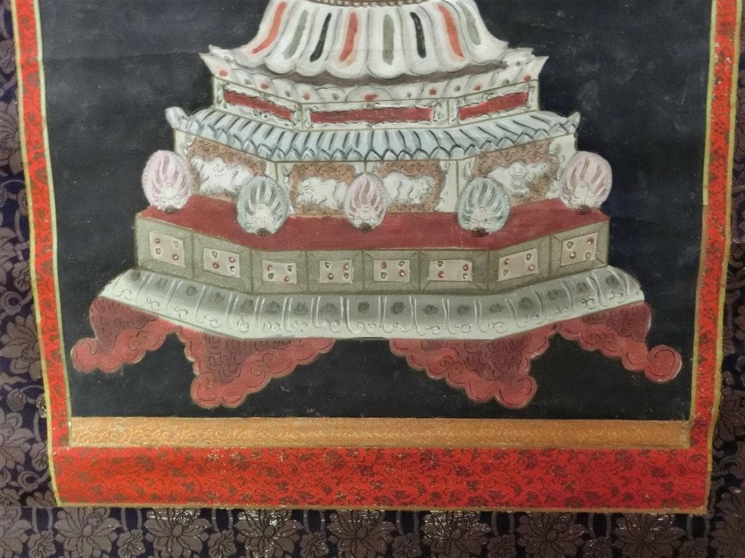 処分価30（金）22時まで【掛軸　仏画　観音様　色彩画・74・軸　骨董古美術】◆