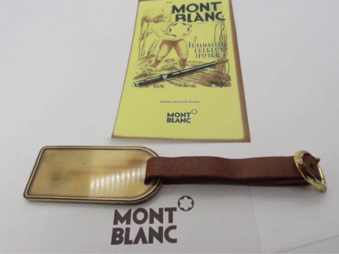 モンブラン★未使用保管品ヴィンテージ★本革＆メタル製タグネームタグ★キーホル