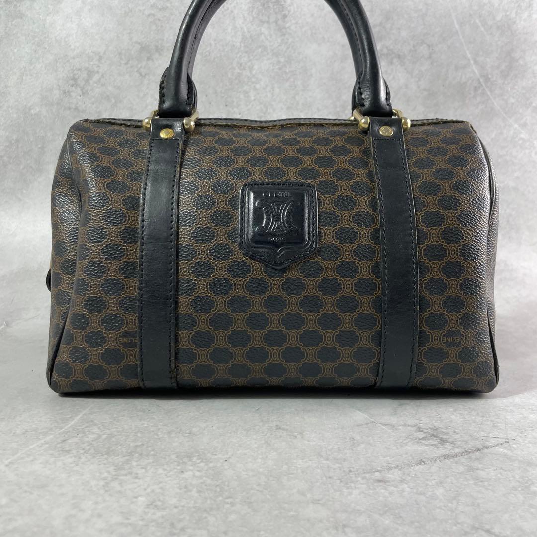 入手困難✨ セリーヌ ミニボストンバッグ 黒マカダム レザー pvc ブラック