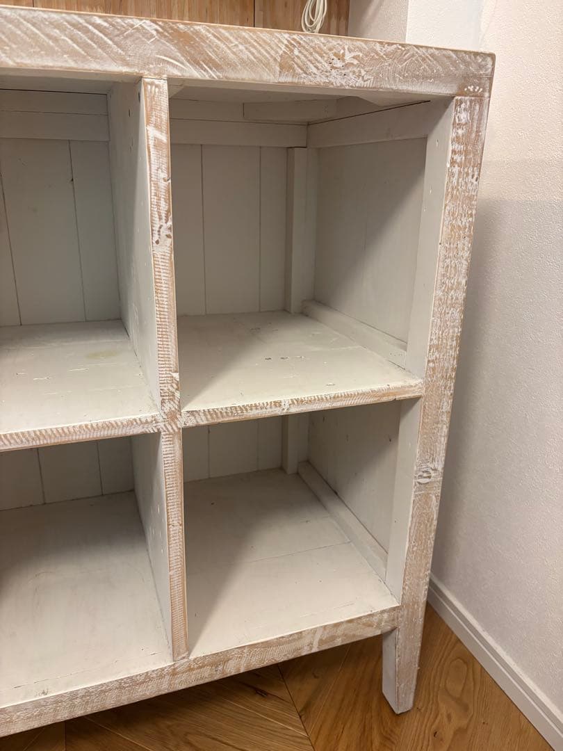 ジャーナルスタンダードファニチャー　ホワイト木製キャビネット オープンシェルフ付