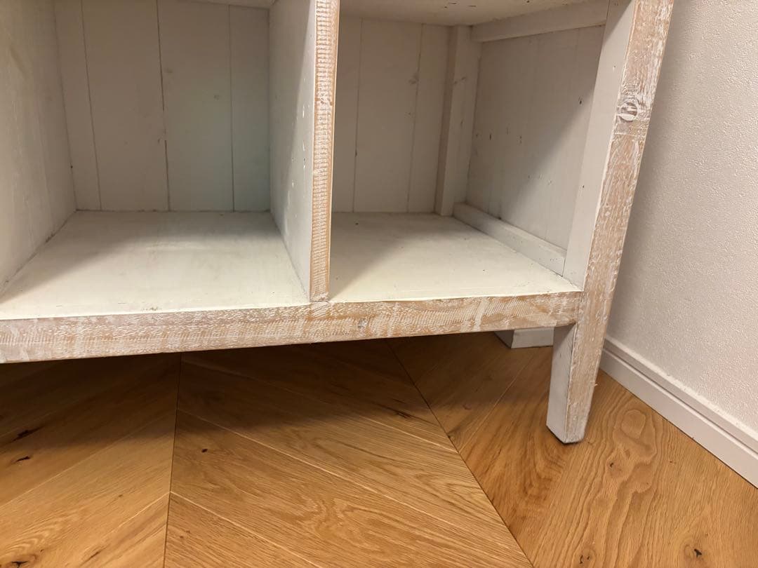 ジャーナルスタンダードファニチャー　ホワイト木製キャビネット オープンシェルフ付