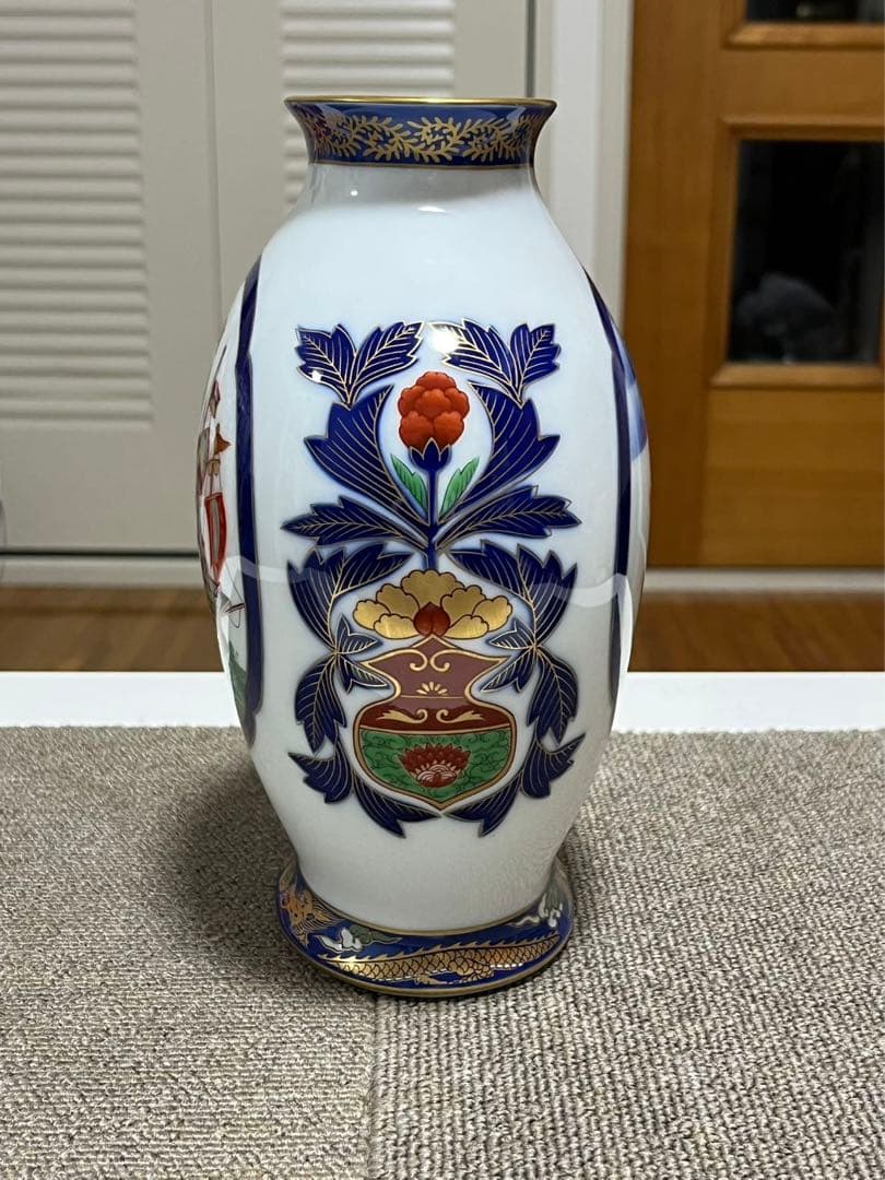 香蘭社 南蛮渡来船 ハイライン 阿蘭陀 オランダ 金彩 花瓶