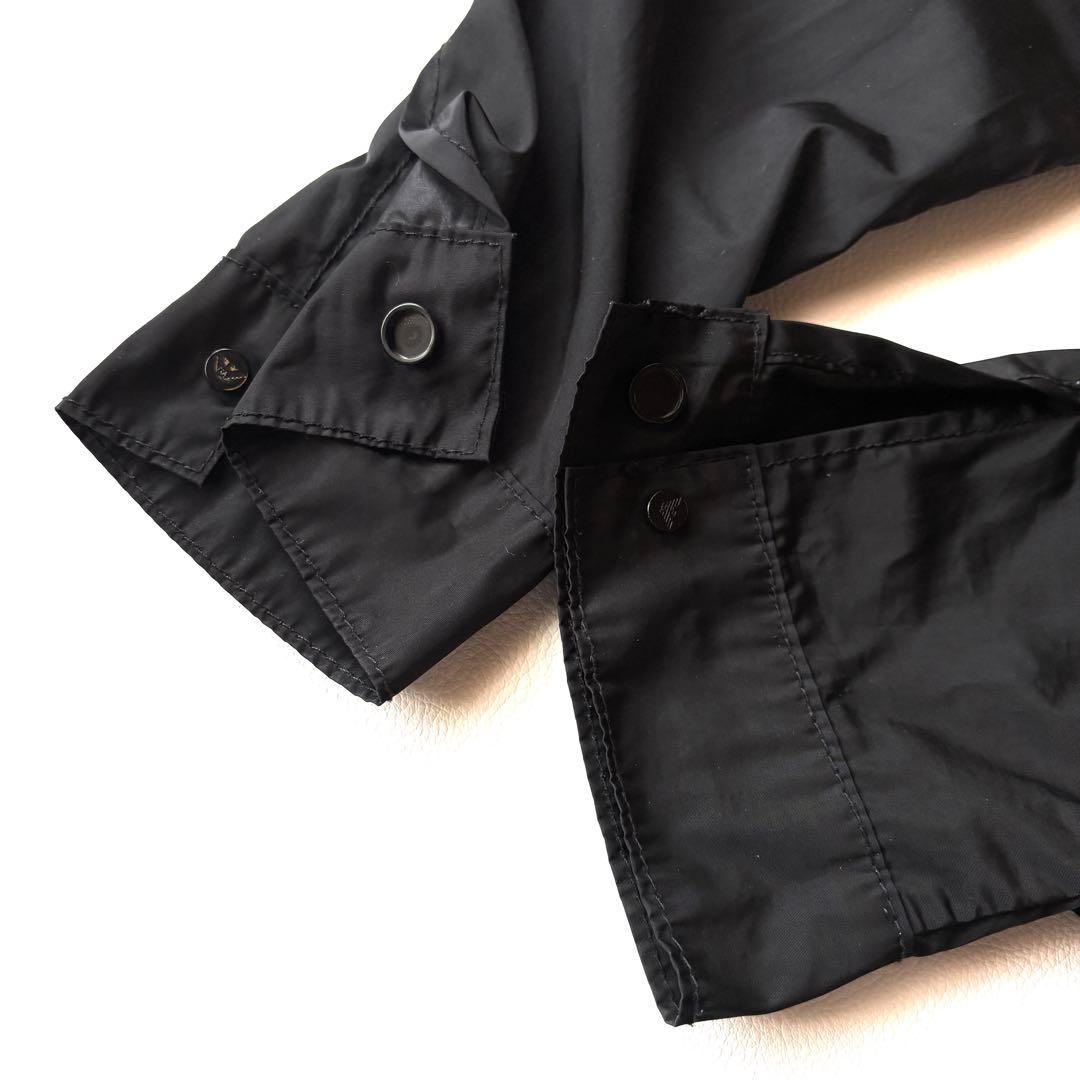 エンポリオアルマーニ　切替　ライダースジャケット　ブルゾン　ラムレザー　ブラック