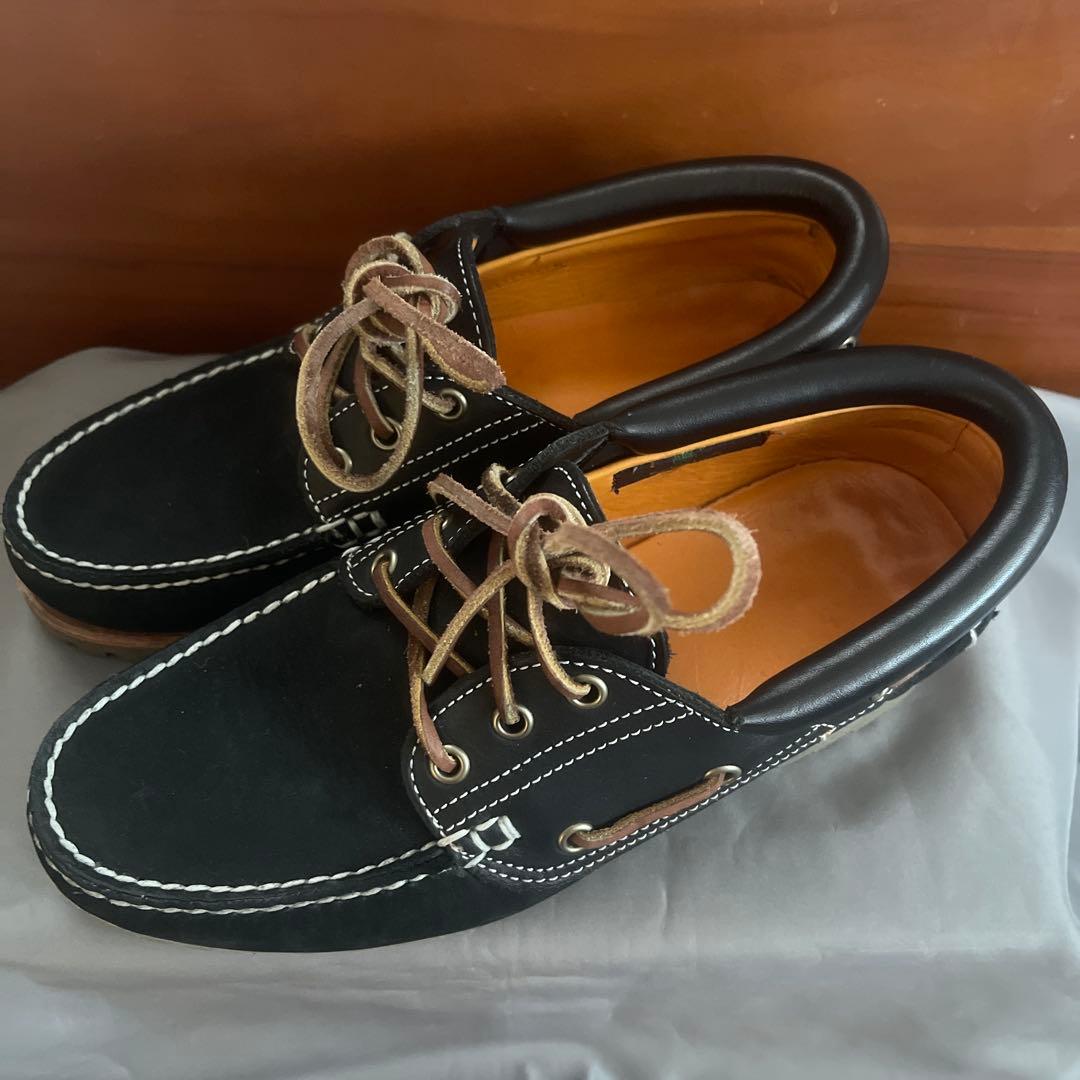 ティンバーランド ブラックレザー デッキシューズ 19529 25cm