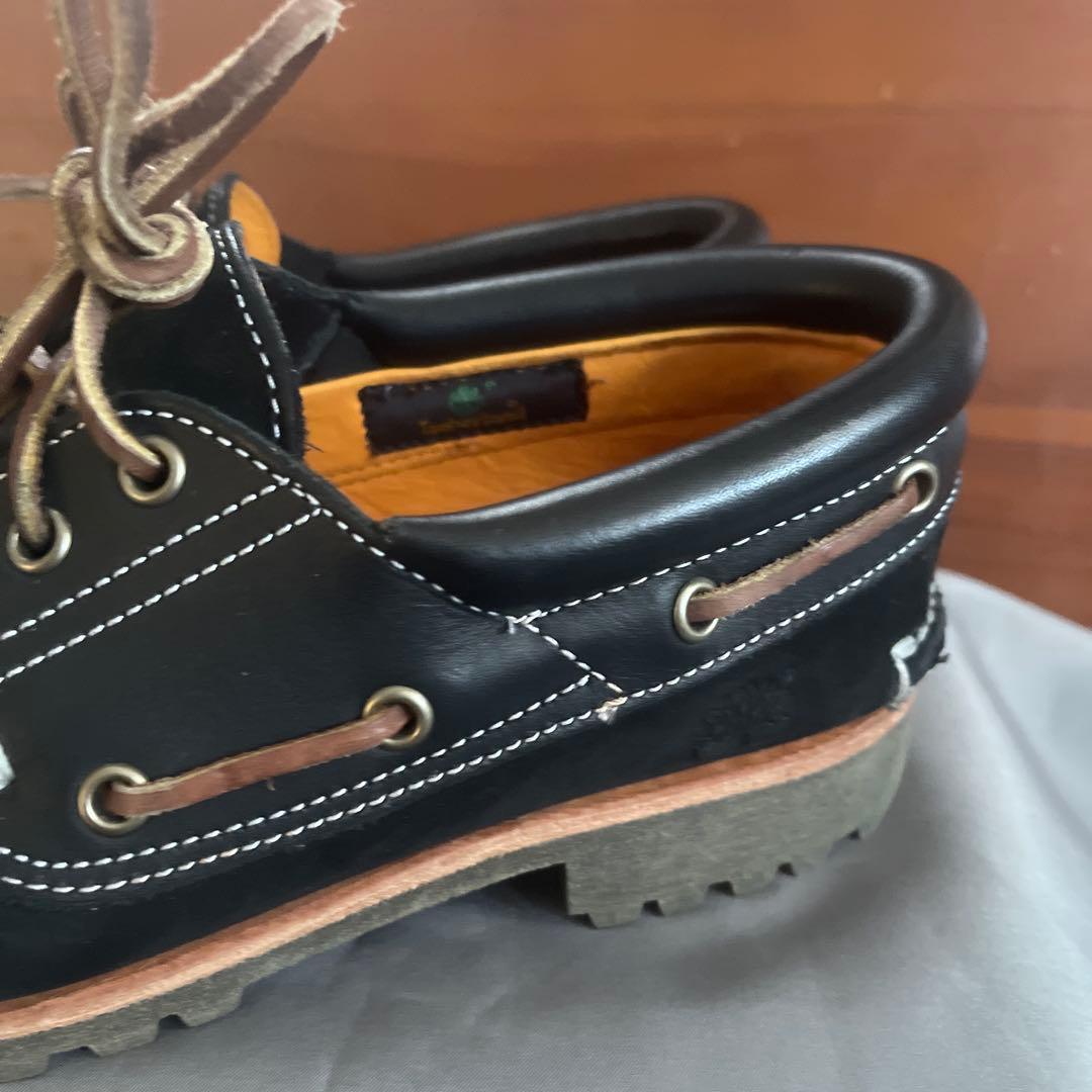 ティンバーランド ブラックレザー デッキシューズ 19529 25cm