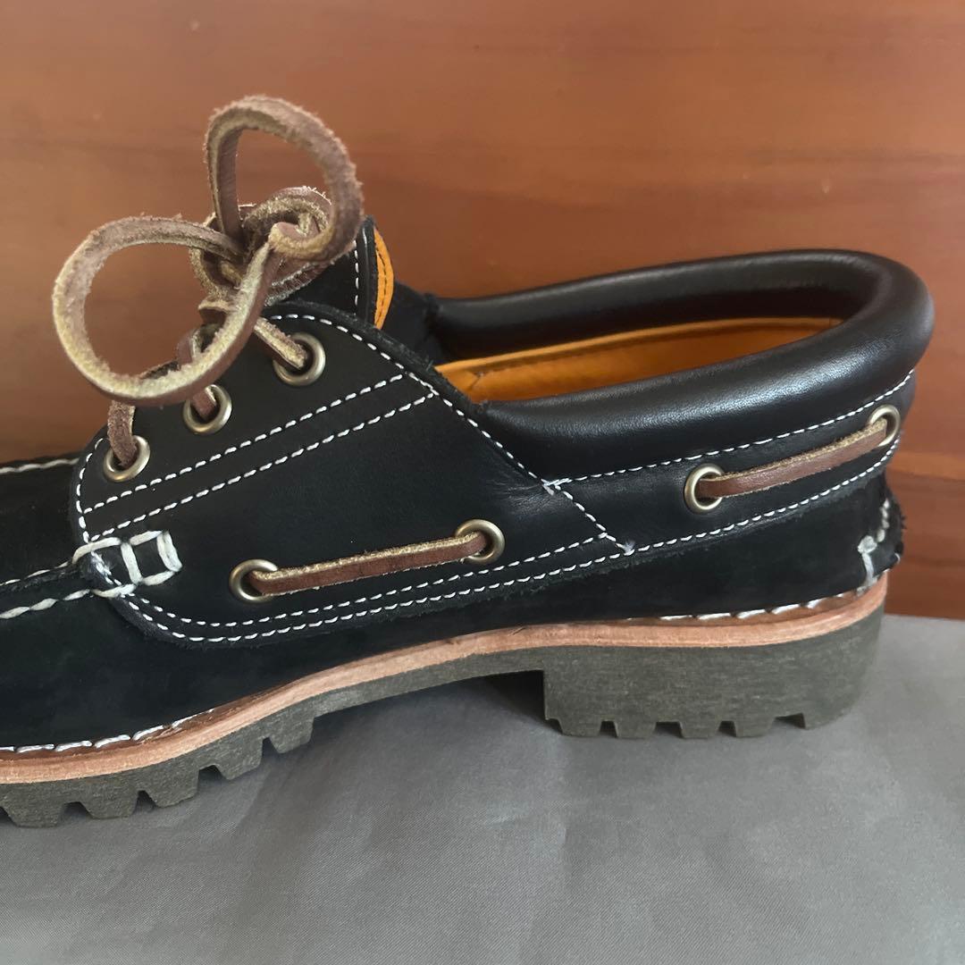 ティンバーランド ブラックレザー デッキシューズ 19529 25cm