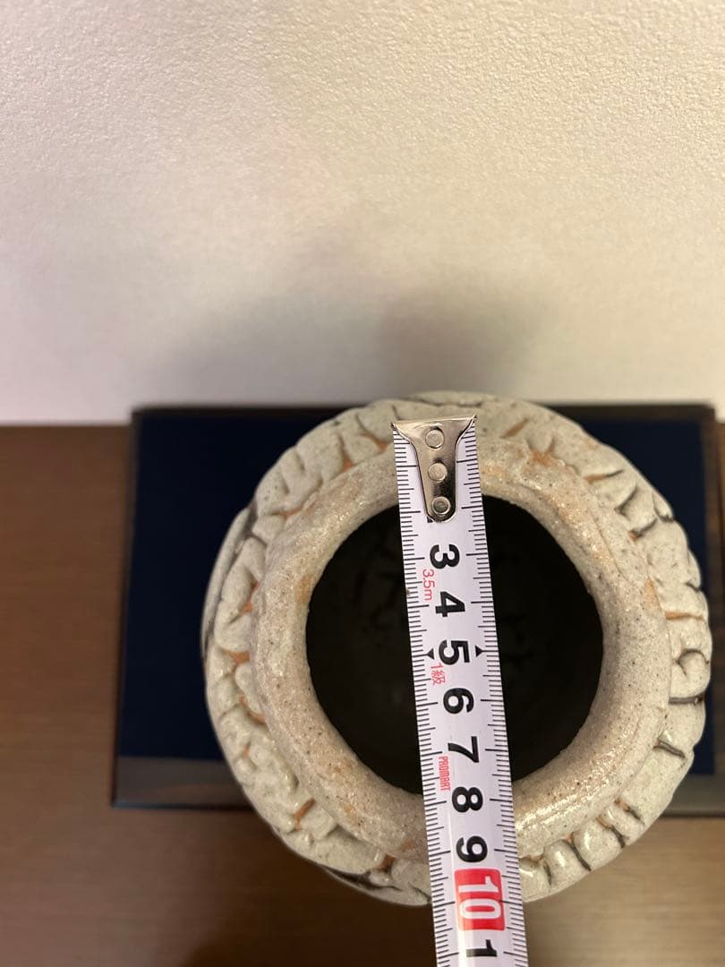 清水卯一作　蓬萊鉄斎波紋　壺