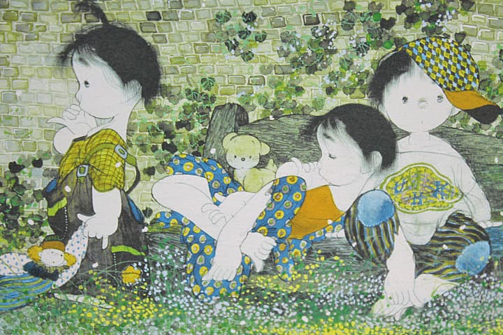 中島潔 【春ふたたび】大版 リトグラフ