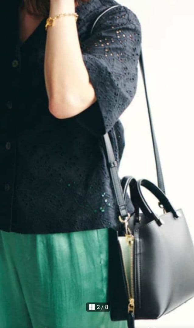 ロペE'POR Y BAG Miniサイドジップミニショルダーバッグ黒／ブルー