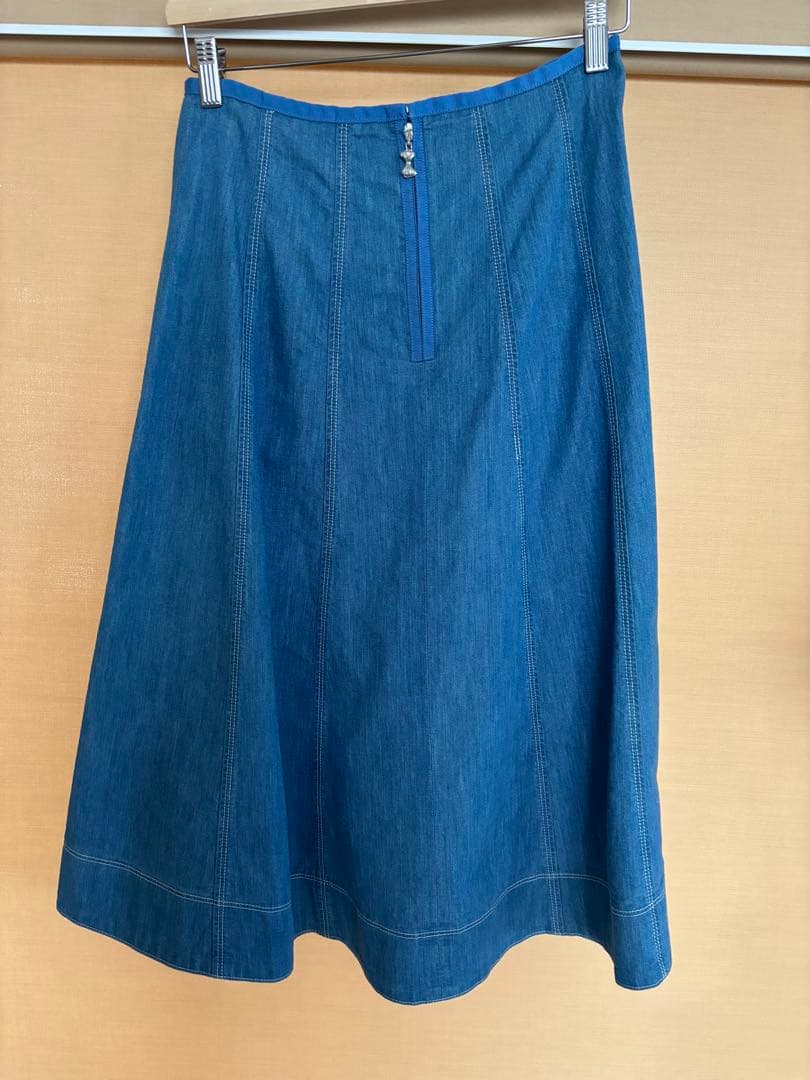 エムズグレイシー デニムフレアスカート パールボタン付き サイズ38