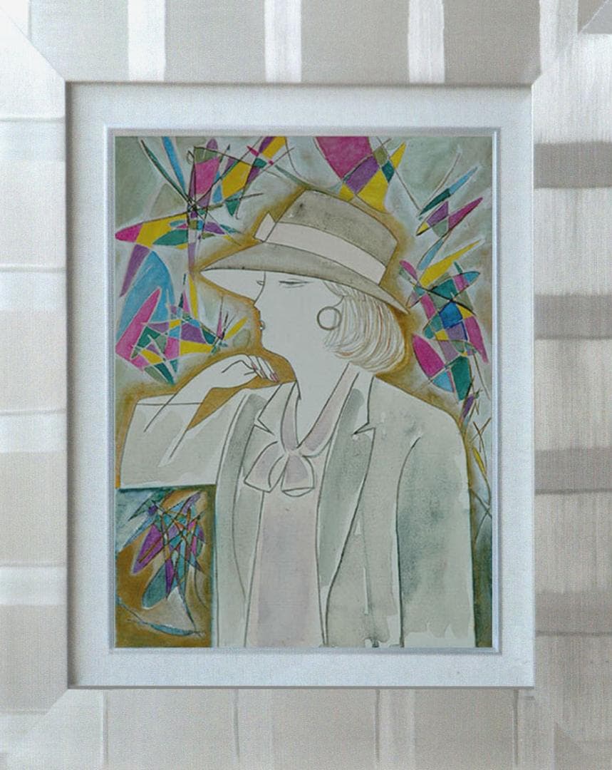 油絵 菅家令子 絵 絵画 インテリア 額付(黒) F4-071412 人物 女性