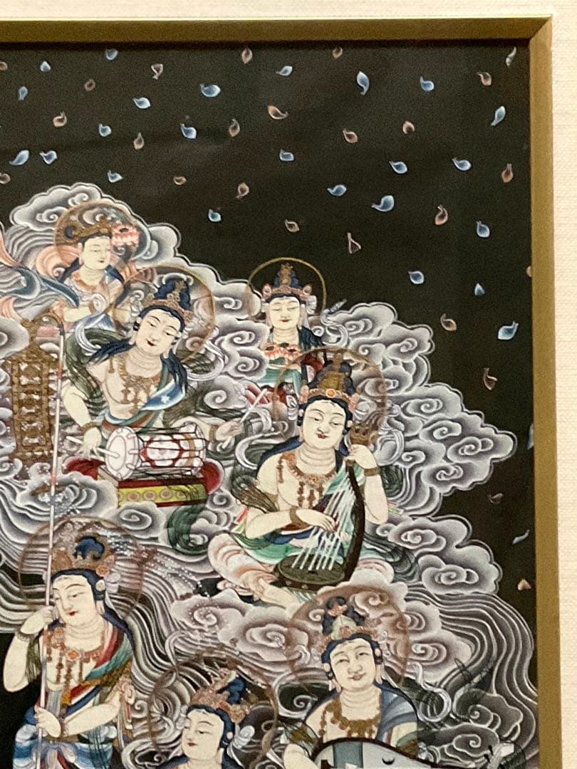 阿弥陀来迎図　手描き　仏画　肉筆　絵画