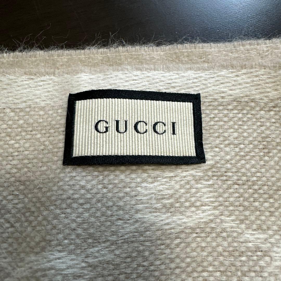 GUCCI マフラー ベージュ ネイビー レッド