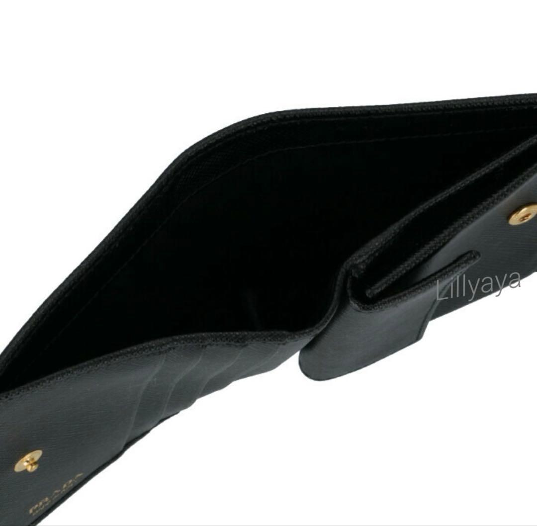 ☆週末限定価格☆【極美品】PRADA サフィアーノレザー 折り財布 ブラック