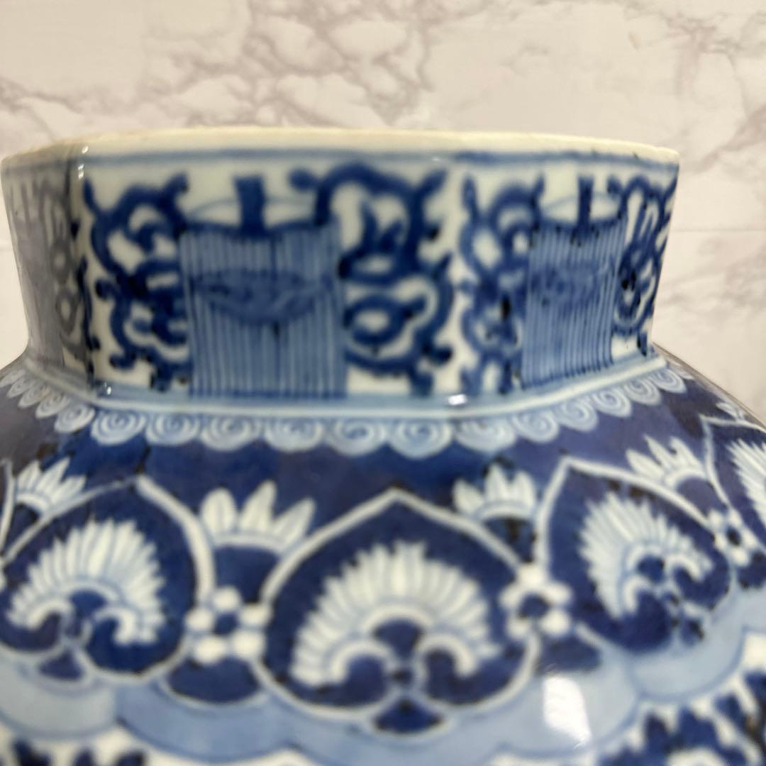 沈香壺、染め付け、鳳凰、面取り、元禄。