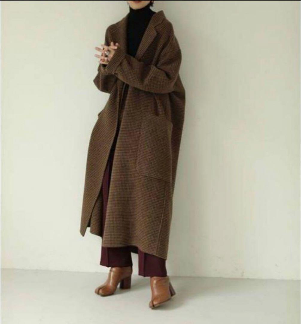 TODAYFUL チェック柄ロングコート 38