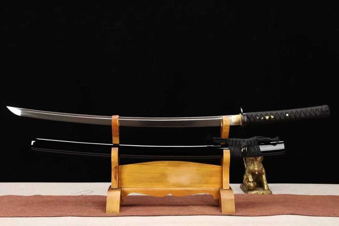 無地鉄鍔打刀 黒漆鞘 居合刀 美術刀 刀装具 模擬刀 日本刀 模造刀 鑑賞用