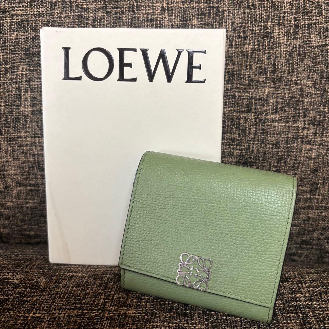 LOEWE アナグラム コンパクト フラップウォレット ローズマリー 財布