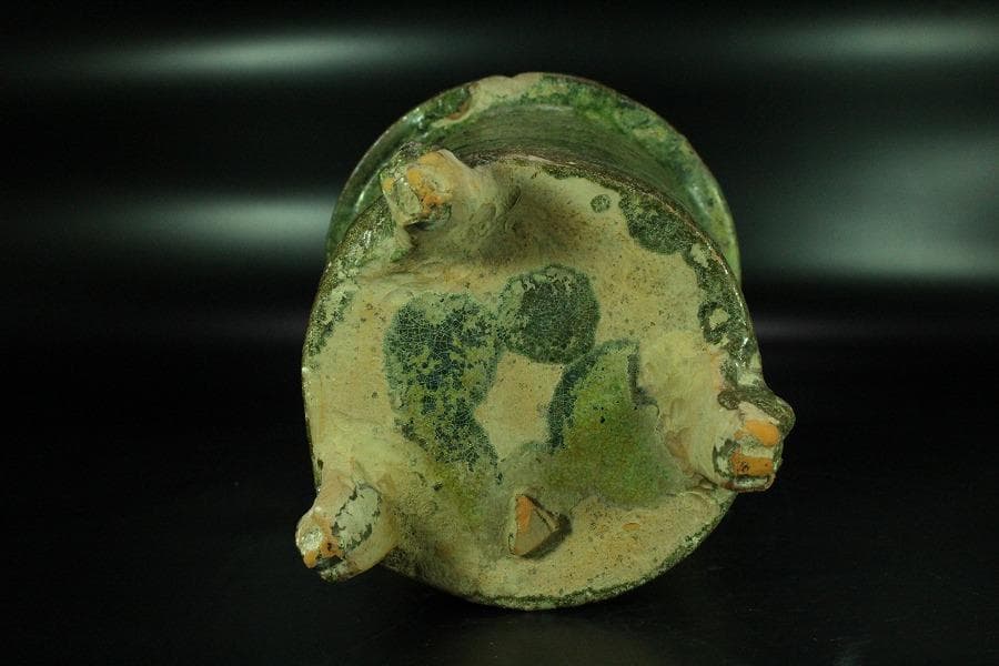 中国美術 緑釉 菌 後漢 時代物(K-A357)