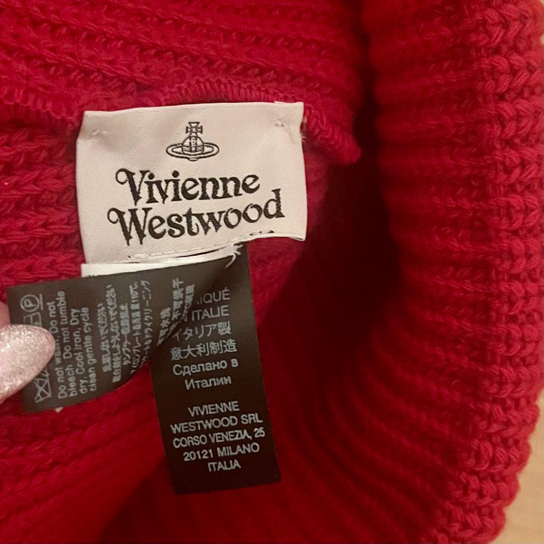 【新品未使用】Vivienne Westwood 赤ウールニット帽インポート