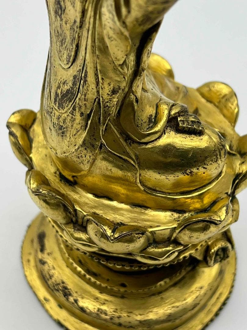 唐時代　金銅釈迦様立像　阿弥陀如来　金銅仏　唐物　仏教用品(C-80)