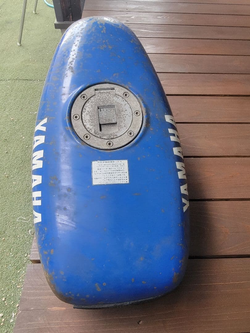 YAMAHA バイクタンク 青 ストライプデザインTZR125 用