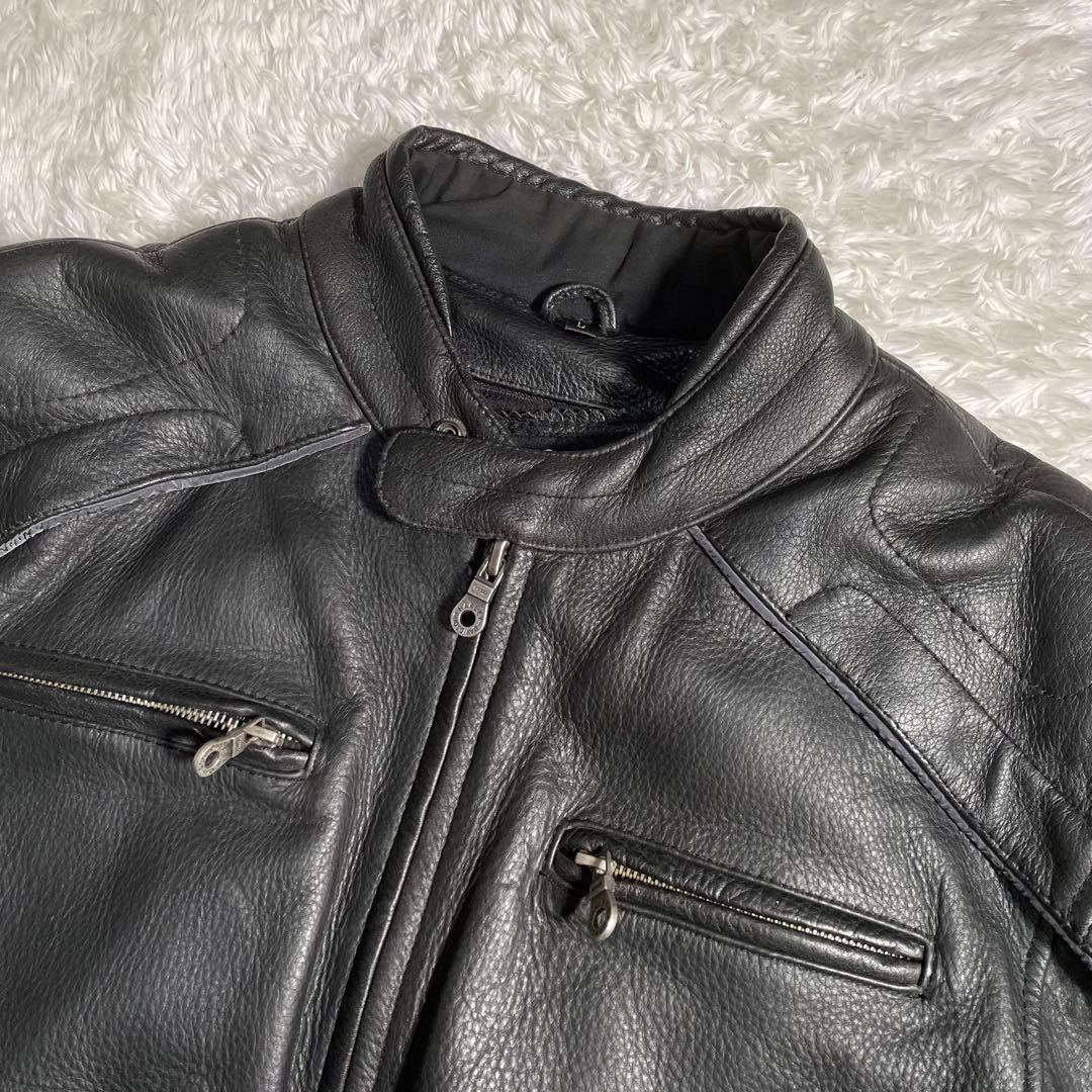 ハーレーダビットソン シングルライダースジャケット スカルデザイン 反射材付き