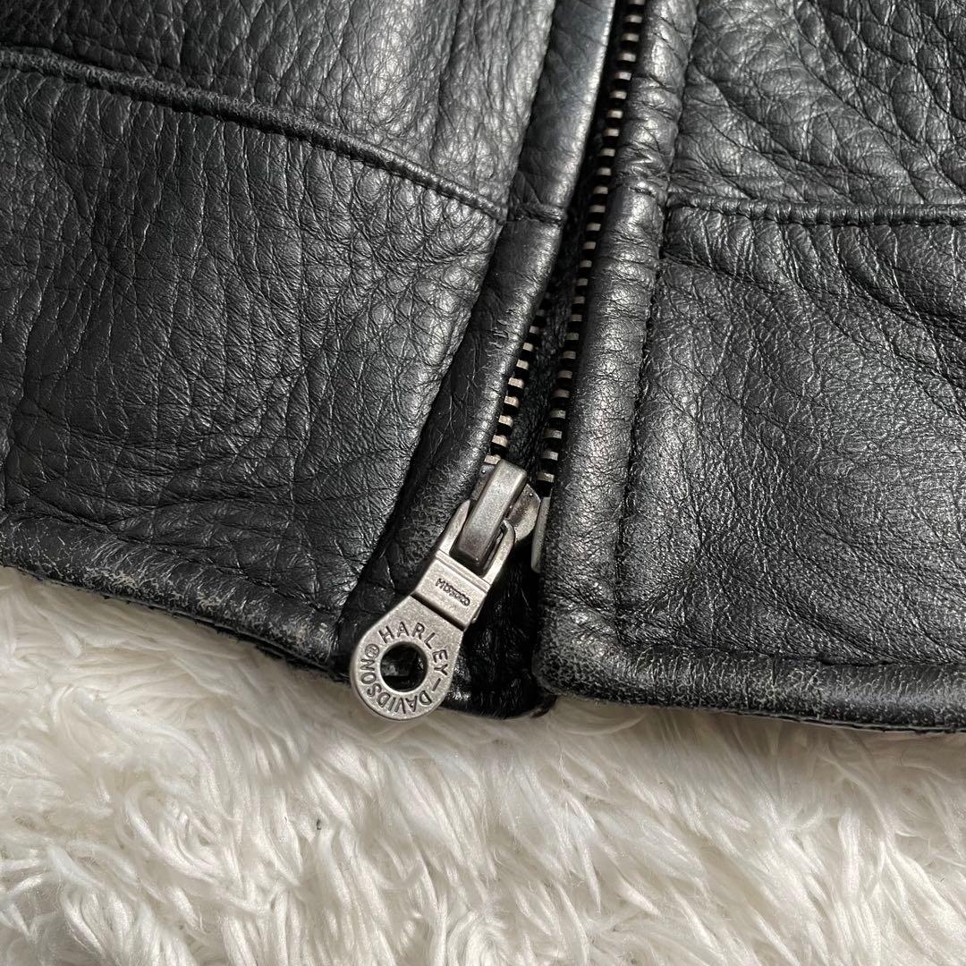 ハーレーダビットソン シングルライダースジャケット スカルデザイン 反射材付き