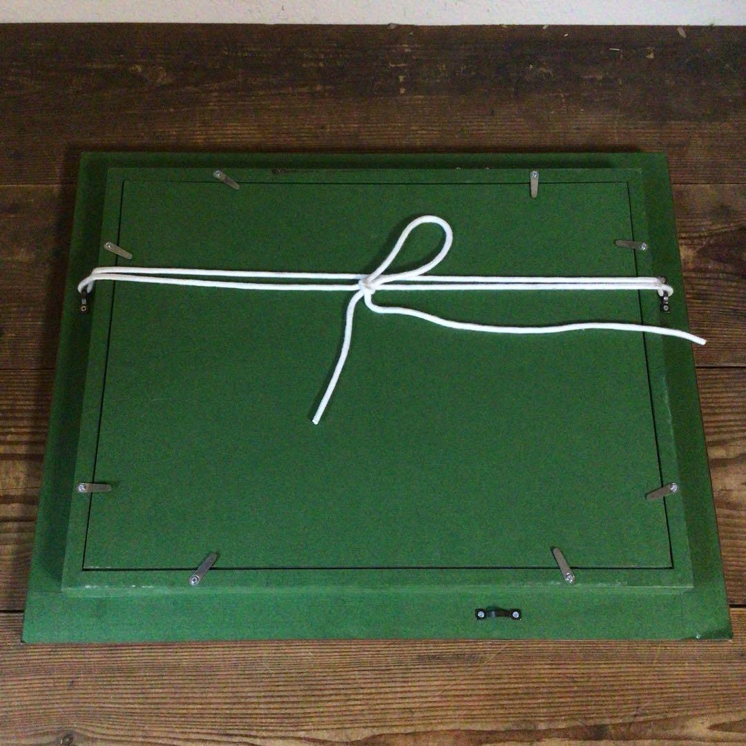 No4127 額装　作者不明　コラージュ画　油彩画　抽象画　現代アート　送料無料