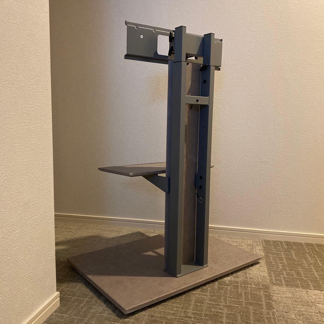 スタイリッシュ可動式テレビスタンド最大77V対応 ストーングレー