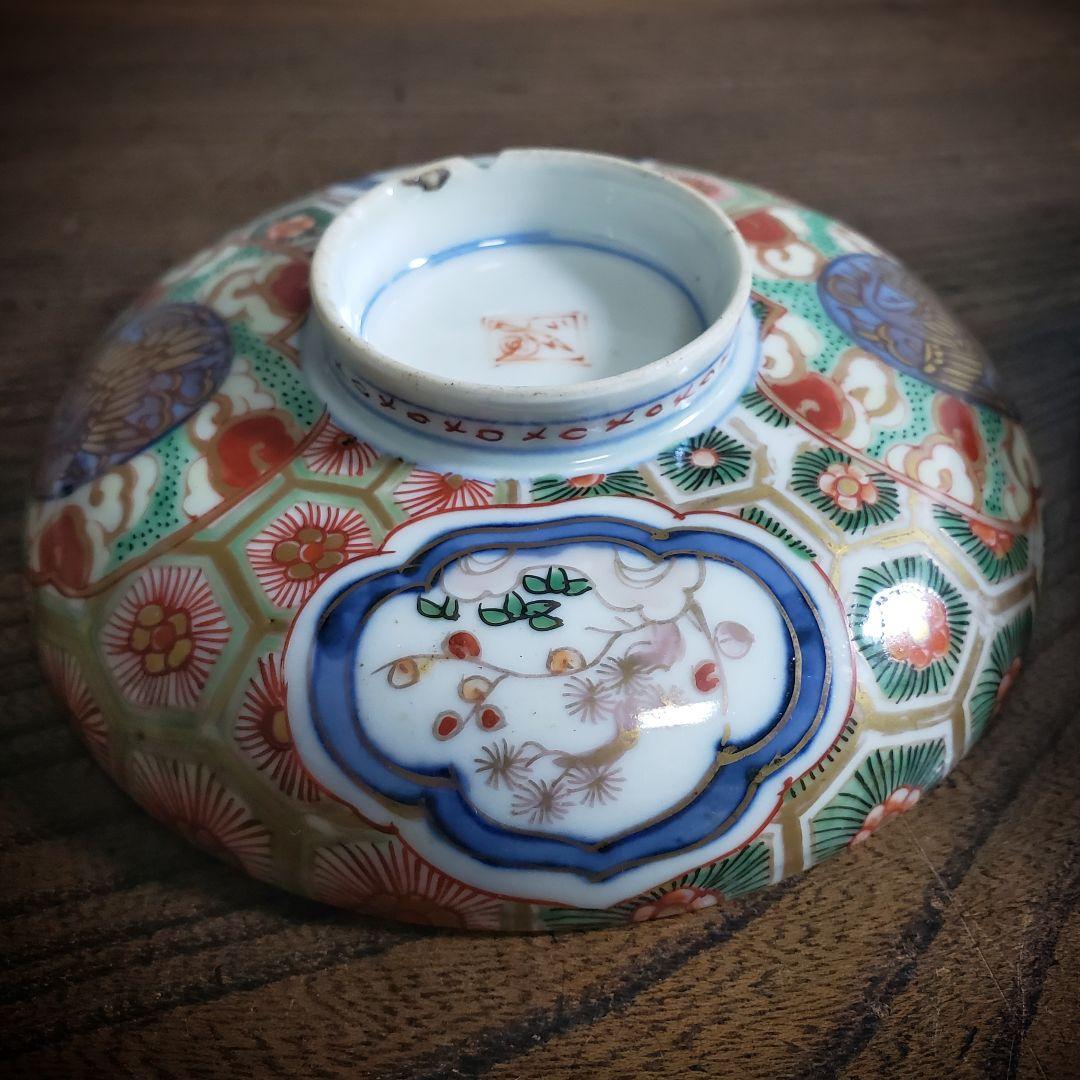 蓋物　蓋茶碗　古伊万里　金襴手　染付　亀甲　舞鶴　鳳凰　松竹梅　角福　ニュウ