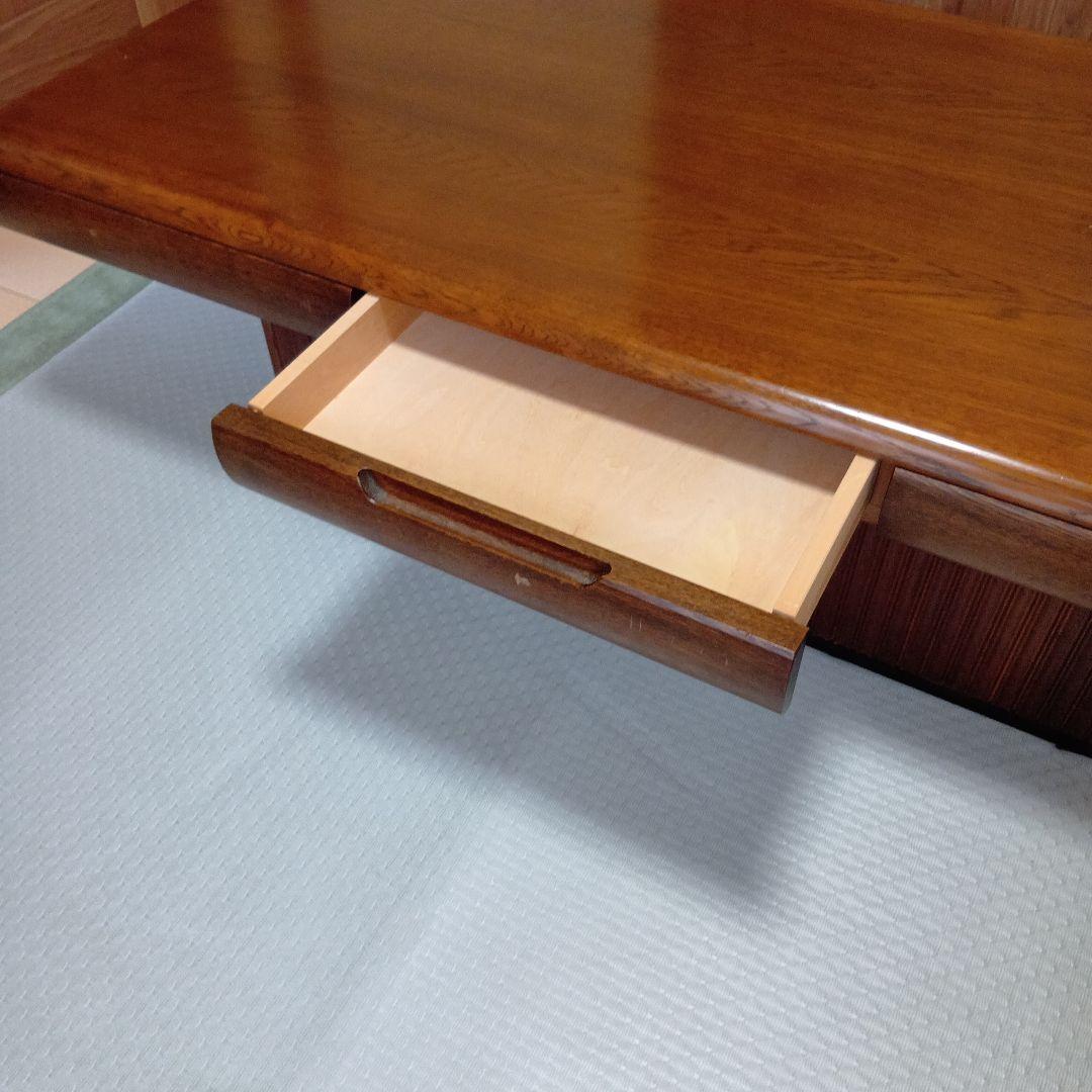 アンティーク　カリモク　木製センターテーブル 引き出し付き