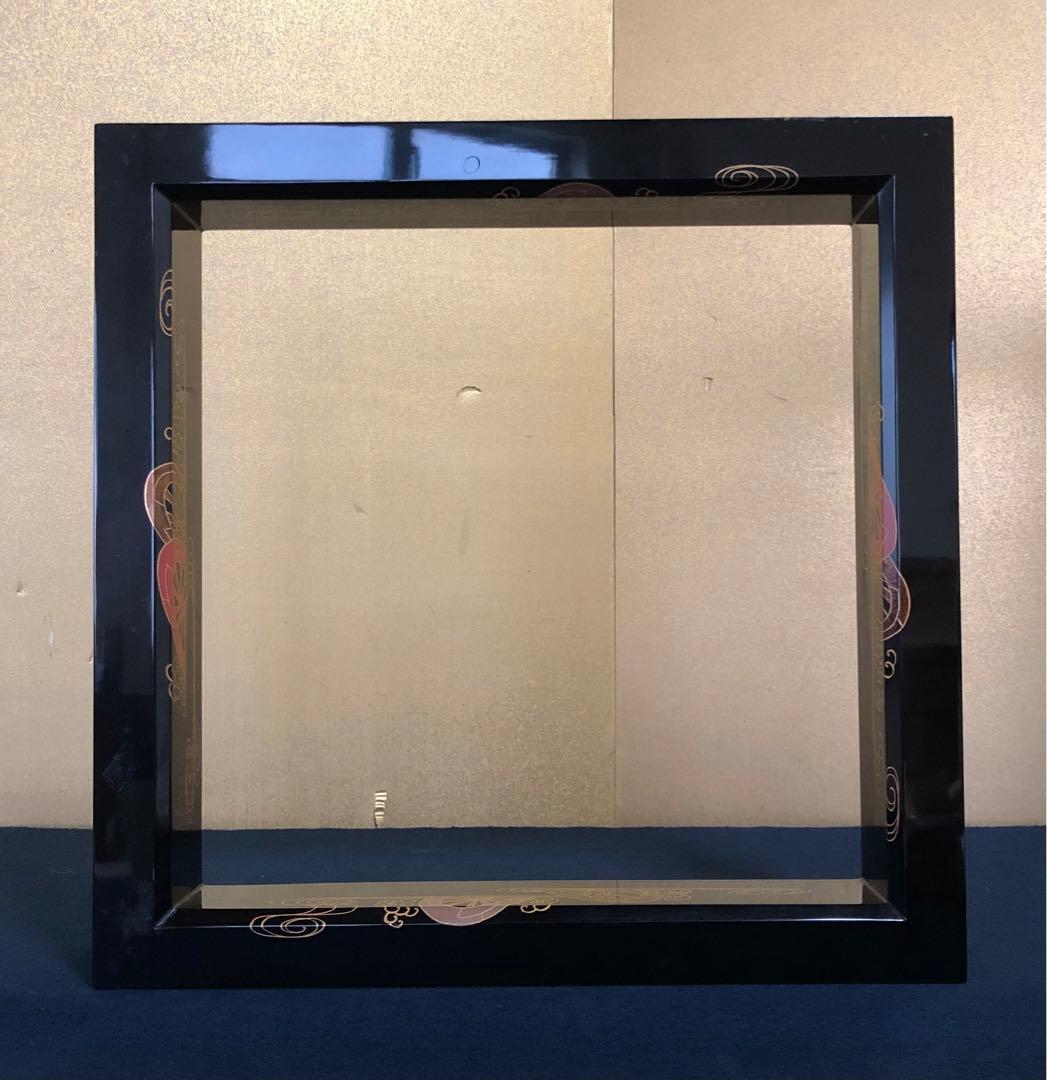 《R》茶道具 黒真塗 源氏車蒔絵 炉縁 蒔絵師 司光作 共箱 251022い5