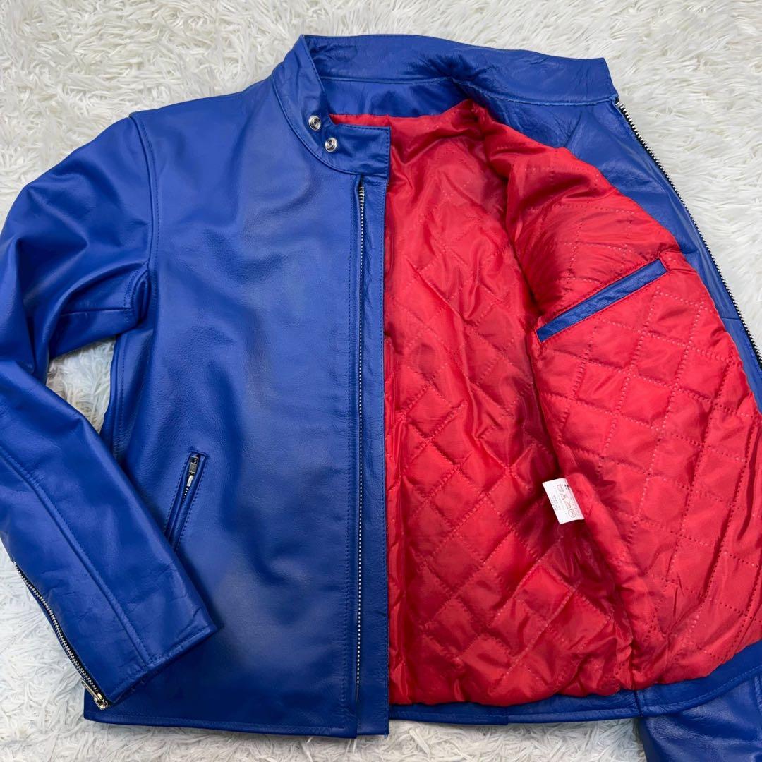 美品✨ HORN WORKS シングルライダース ブルー キルティング L