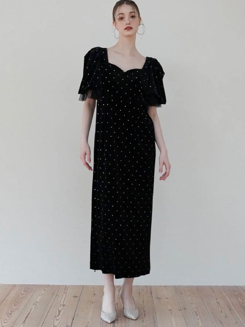 acka bijou dot velours dress サイズ2