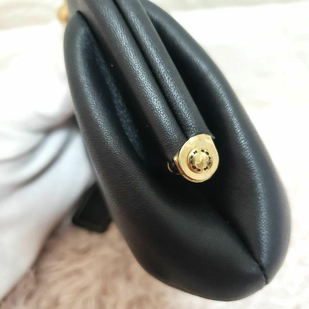 COACHコーチ オールレザー ブラック がま口 ケース カードケース新品