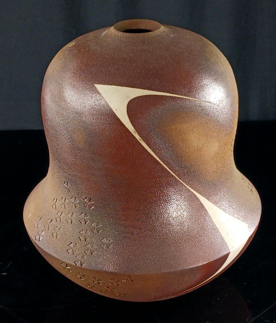 Y2295-5 備前焼 大壷 花瓶 花生 陶印有 高さ41㎝