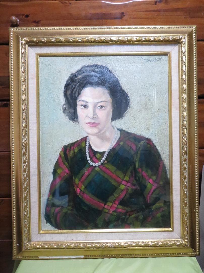 SDG♻️　弦田英太郎　「真珠の女」　油彩　P12号　大作　女性画の巨匠