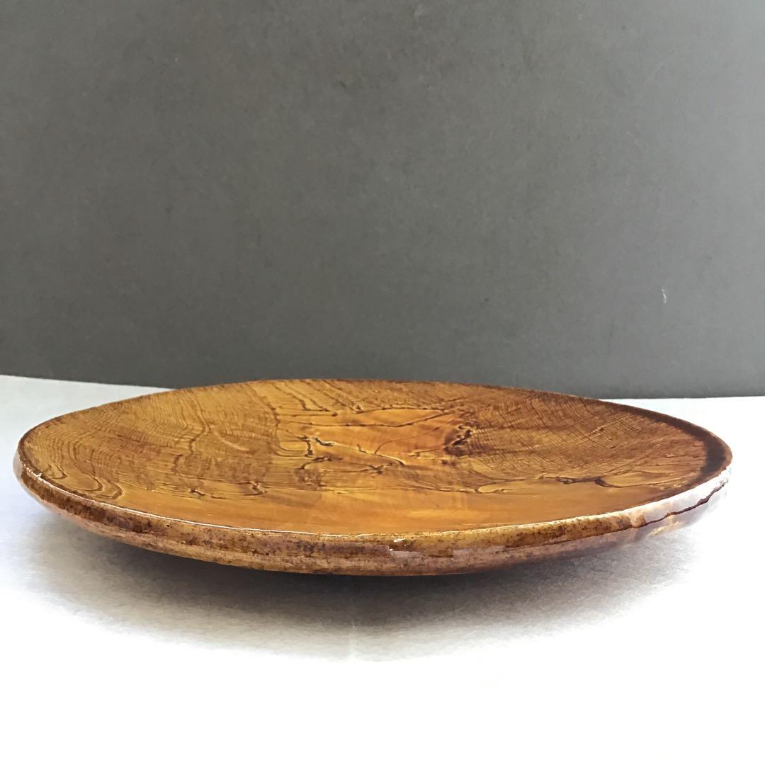 茶道具　飴釉　菓子器　楽焼菓子皿　孤葊(こあん)造　紙箱　S151KZ