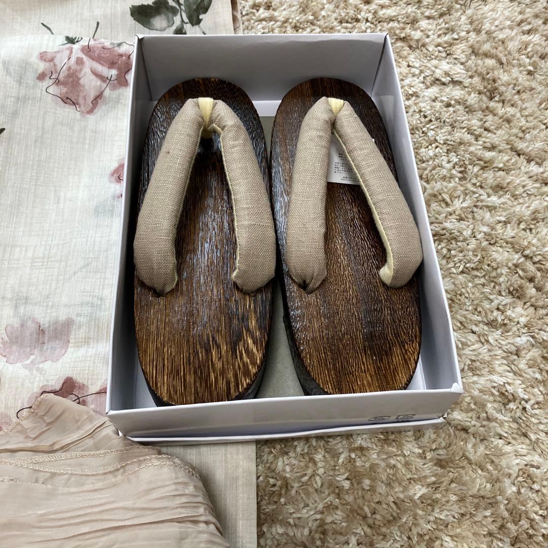 DITA花柄浴衣・帯セット　下駄　試着のみ　腰紐無し