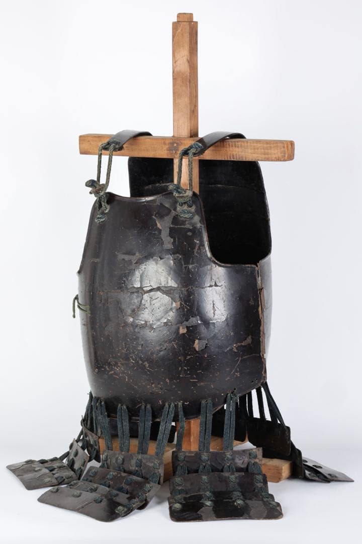 【江戸期】黒漆塗 二枚胴 胴丸 草摺付 時代甲冑 鎧 武具 鎧兜 古美術 骨董品