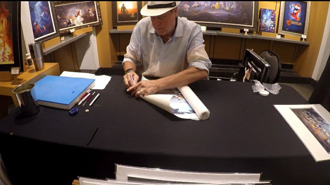 ディズニーハワイアンホリデー絵画ディズニー公認画家ウィリアムサイン入り