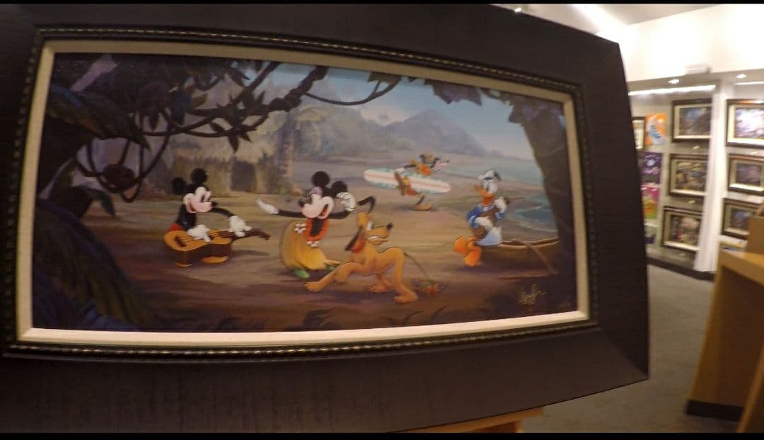 ディズニーハワイアンホリデー絵画ディズニー公認画家ウィリアムサイン入り