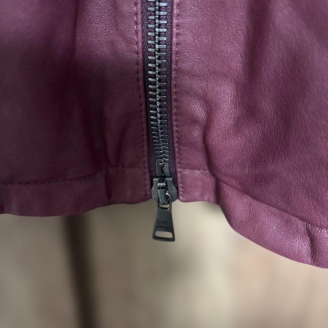 ジョルジオブラット　バーガンディ レザー シングルライダースジャケットサイズ50