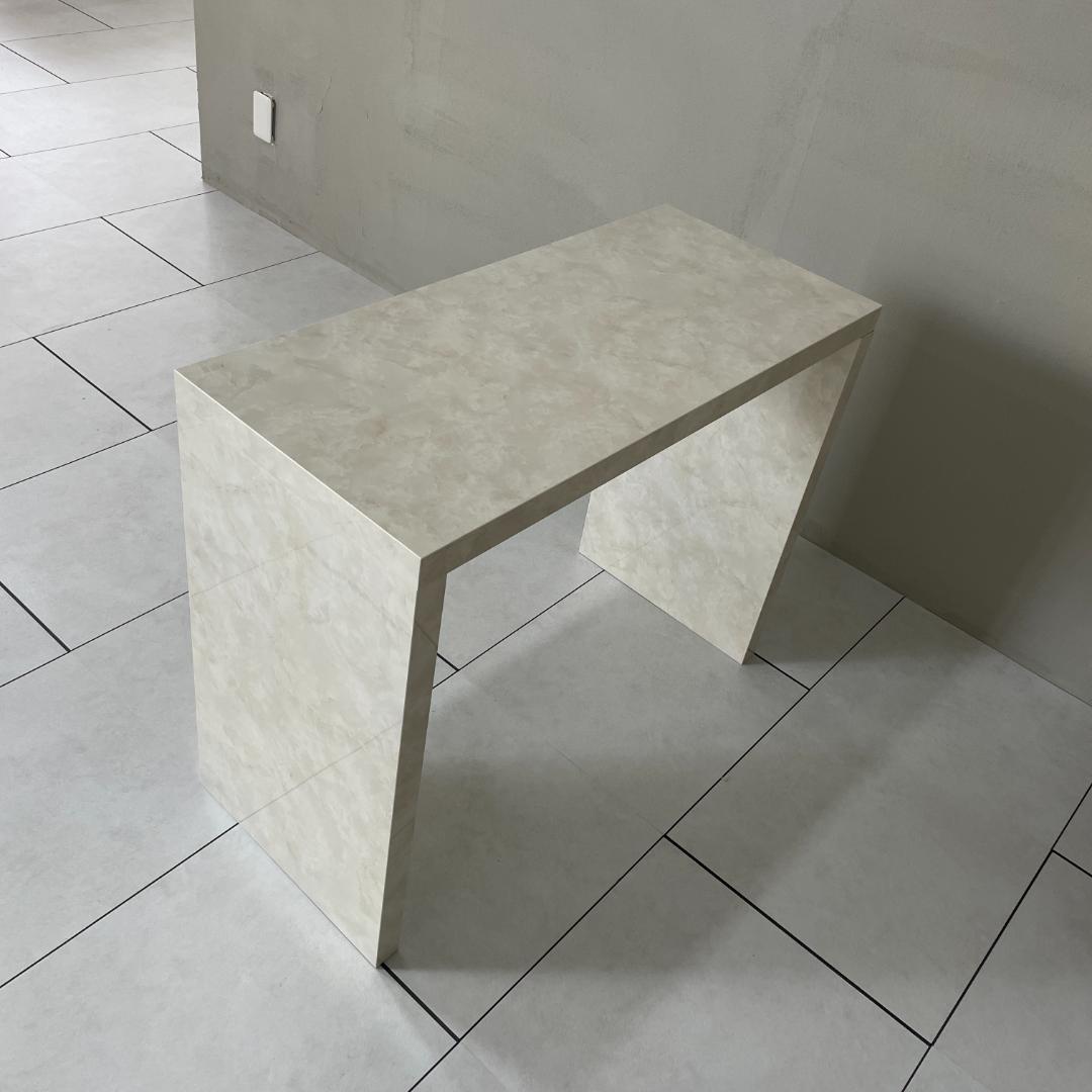 テーブル 中 大理石調デスク 大理石風 ホワイト 白