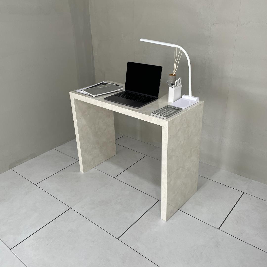 テーブル 中 大理石調デスク 大理石風 ホワイト 白
