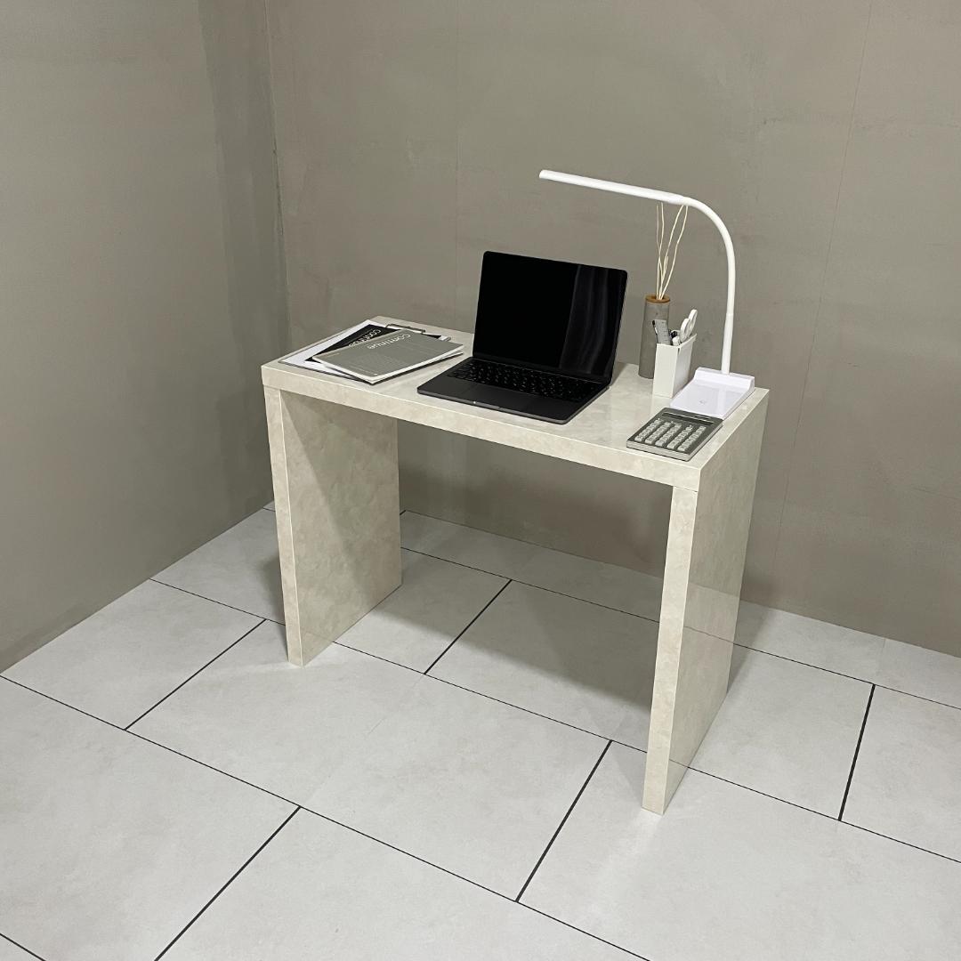 テーブル 中 大理石調デスク 大理石風 ホワイト 白