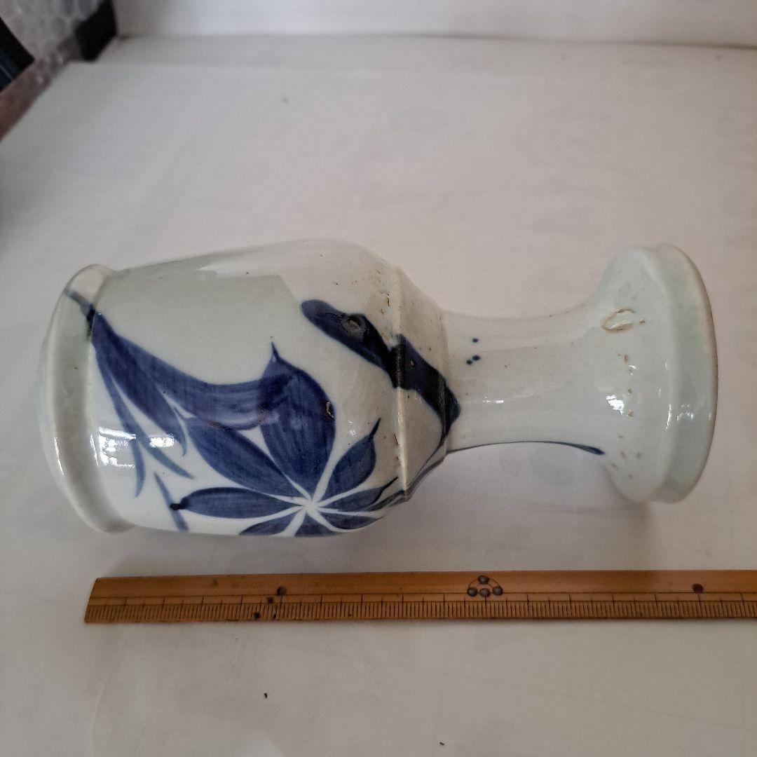 江戸初期　　呉須染付　　偏古瓶　伊万里染付　　あやめ図
