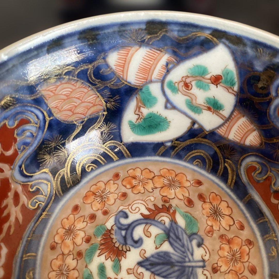 古伊万里　冨貴長春　金蘭手　飯碗　茶碗　江戸期　時代物　四客